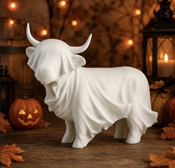 Cracker Barrel Other - Cracker Barrel Exclusive 2026 White Highland Cow Resin Ghost, 18" NIB
